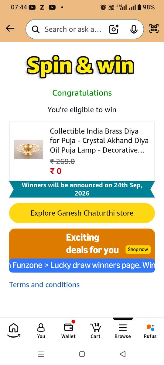 AmitKumar606147's tweet photo. #amazonspinandwin https://t.co/zLJefjQR2z
