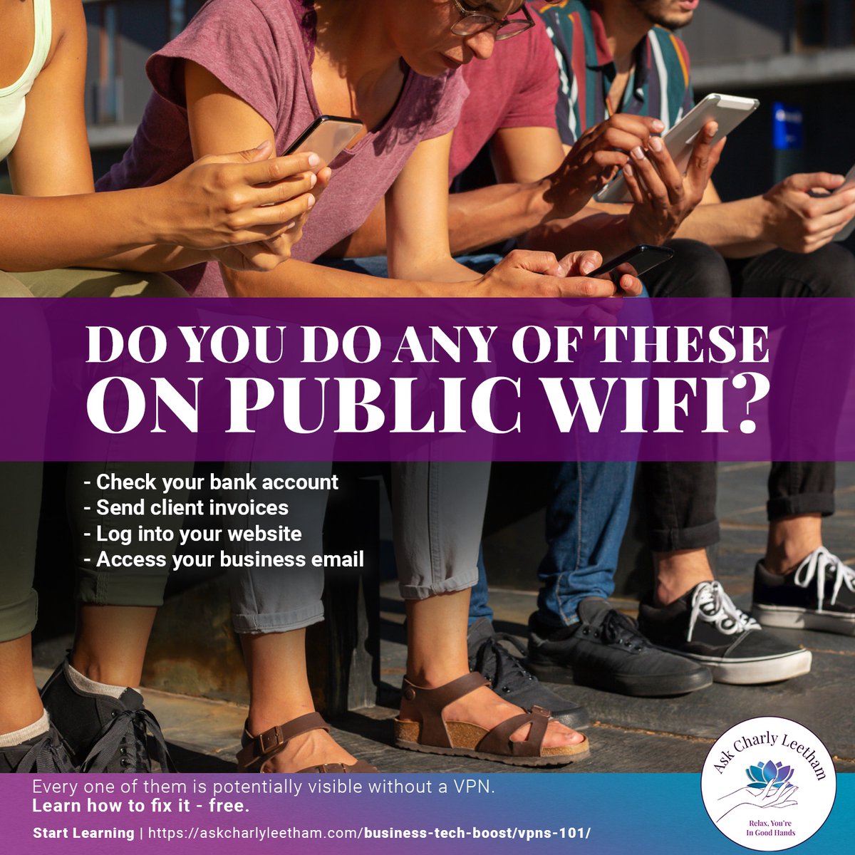yourbizmgr's tweet photo. Banking, invoices, website logins and business email can be exposed on public Wi-Fi. A VPN protects the connection. What won’t you access on public Wi-Fi?
https://t.co/DyDXTfuT2W
#VPN #CyberSecurity #DataProtection #SmallBusinessTech #ITSupport https://t.co/4PDQpVkpSc