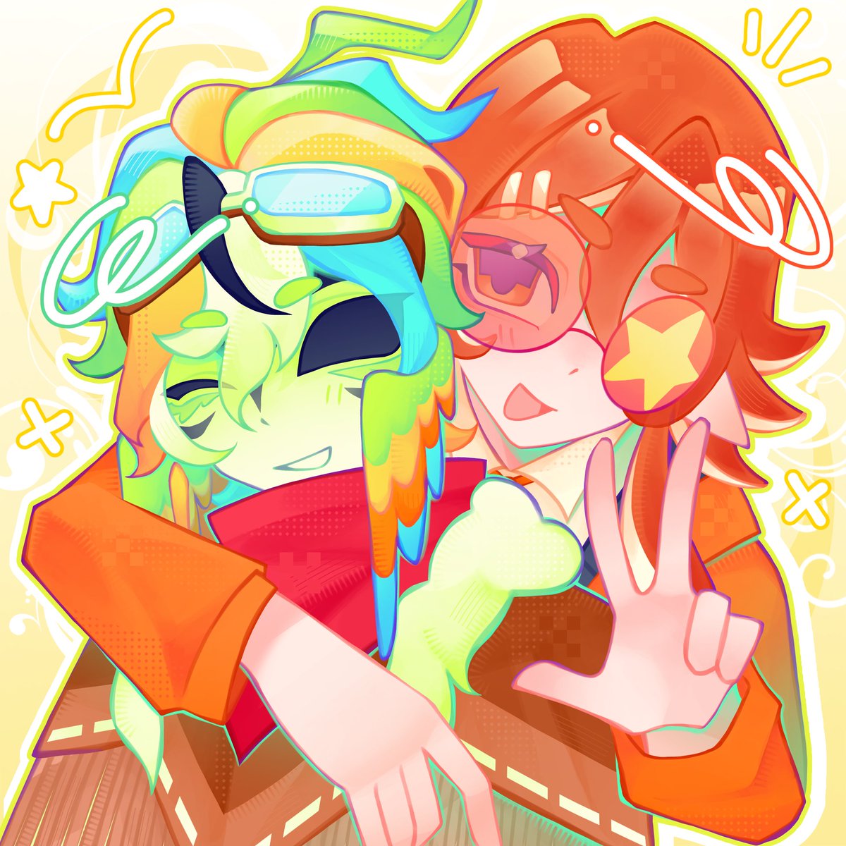 myyrth_'s tweet photo. helloo peace duo req

#parrotx2fanart #squiddofanart https://t.co/Hf91Z87jMa