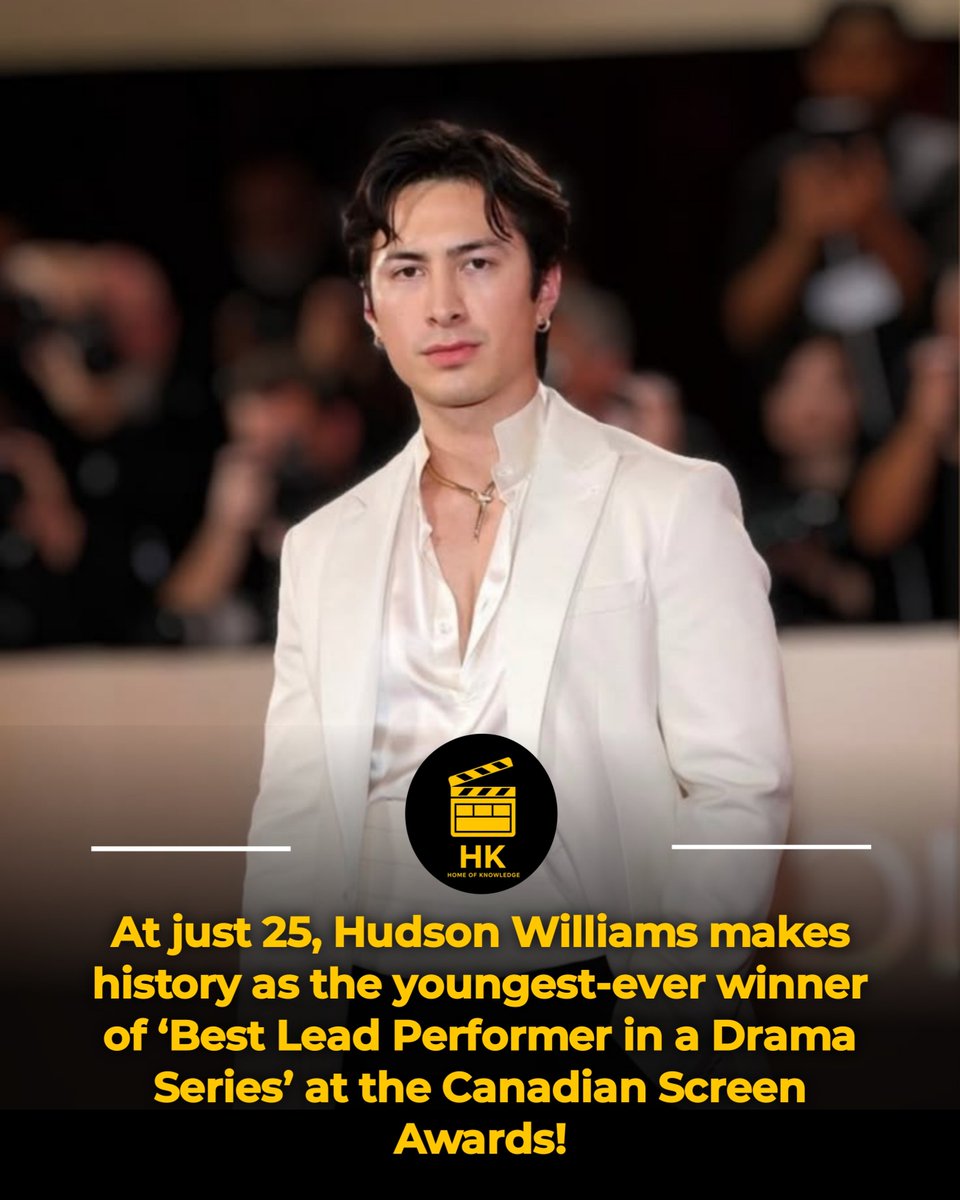 HK_Newss's tweet photo. At just 25, Hudson Williams makes history as the youngest-ever winner of ‘Best Lead Performer in a Drama Series’ at the Canadian Screen Awards! 🥹💙 #hudsonwilliams https://t.co/vYHUkvQyMx