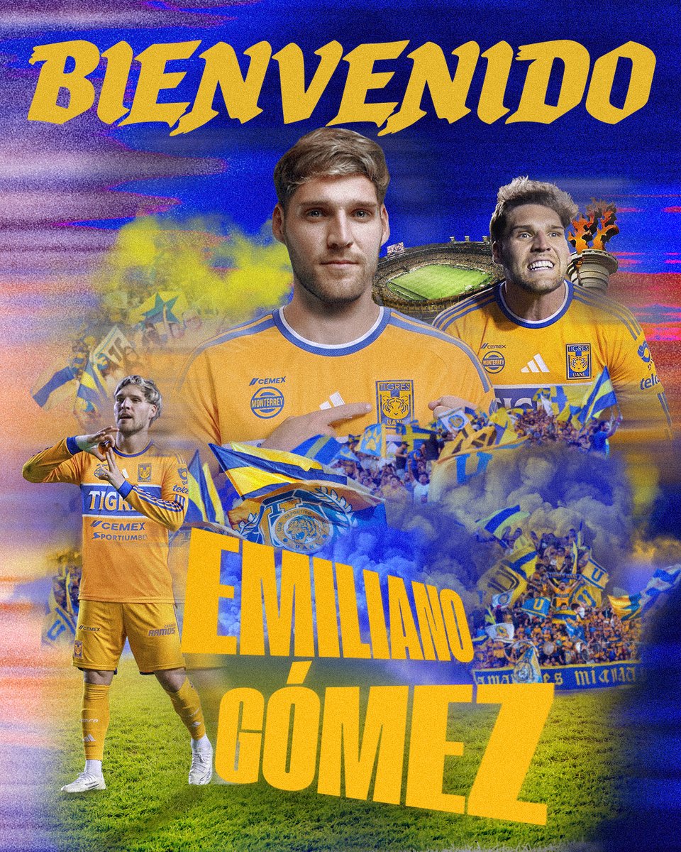 TigresOficial's tweet photo. 🔥👤🇺🇾 Desequilibrio, garra charrúa y explosividad. 🐯 ¡Emiliano Gómez llega a su nueva casa, la casa de 𝑬𝒍 𝑴𝒂́𝒔 𝑪𝒂𝒎𝒑𝒆𝒐́𝒏 𝒅𝒆 𝑵𝒖𝒆𝒗𝒐 𝑳𝒆𝒐́𝒏! https://t.co/h8Yzii85uW