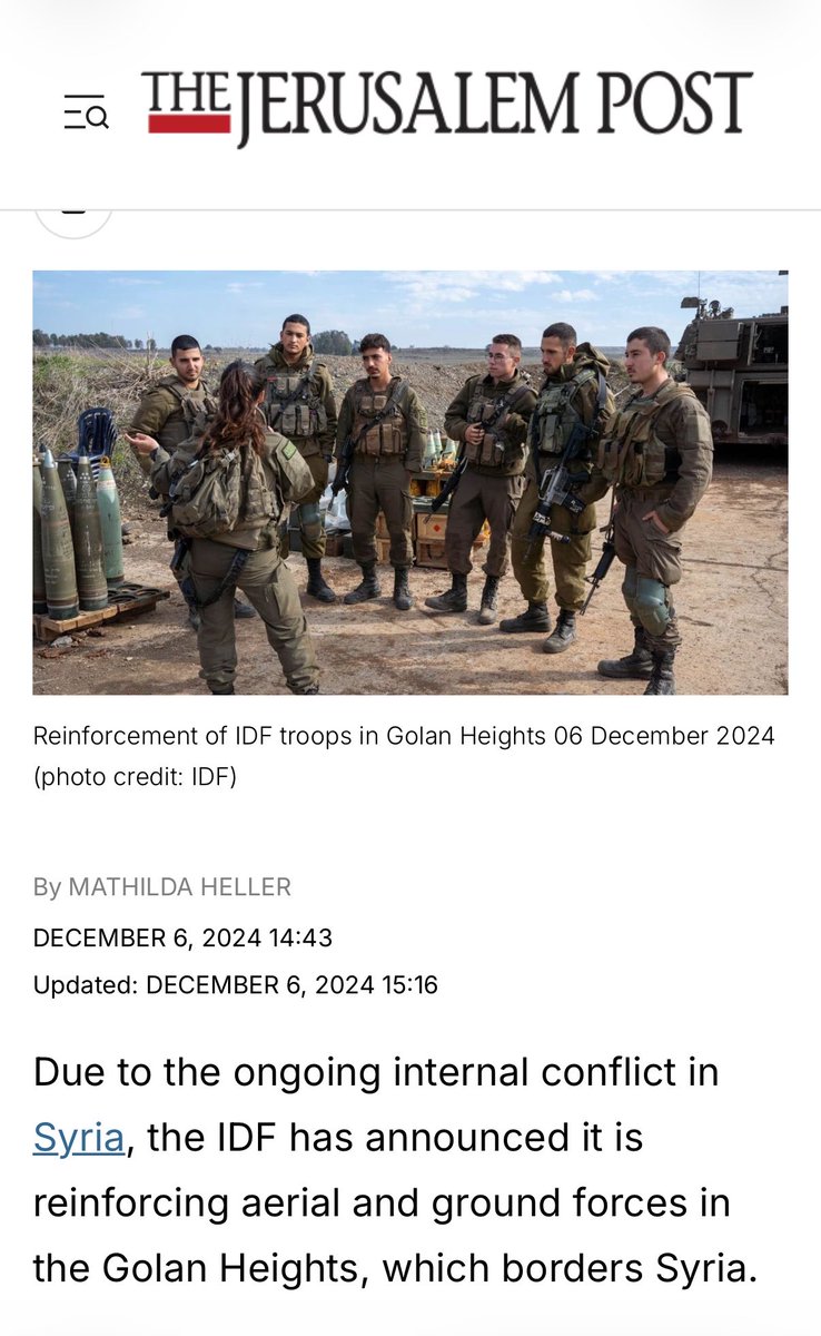 Saucef715's tweet photo. 🇸🇾 ‼️ 

Reminder that Assad’s army preferred fleeing and handing over the Golan heights to Israel instead of the Syrian opposition.

All happened before 7 December, all before HTS took over everything. 

On 7 december, IDF was already “aiding” the UN on the Golan borders… https://t.co/UvfObuKRbs