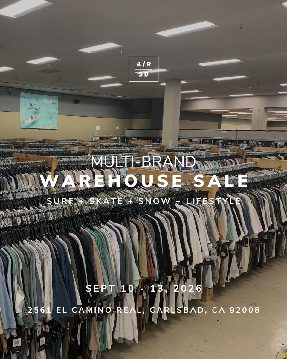 AltRetail_SD's tweet photo. NEW PRICE DROPS 🚨 Further price reductions this week at the Multi-Brand Warehouse Sale hosted by Alternative Retail in Carlsbad, CA.
​​​​
Register for #FREE using the Eventbrite link in our bio or visit our website at https://t.co/YmoXdCmYIG! https://t.co/1R4ll4107r