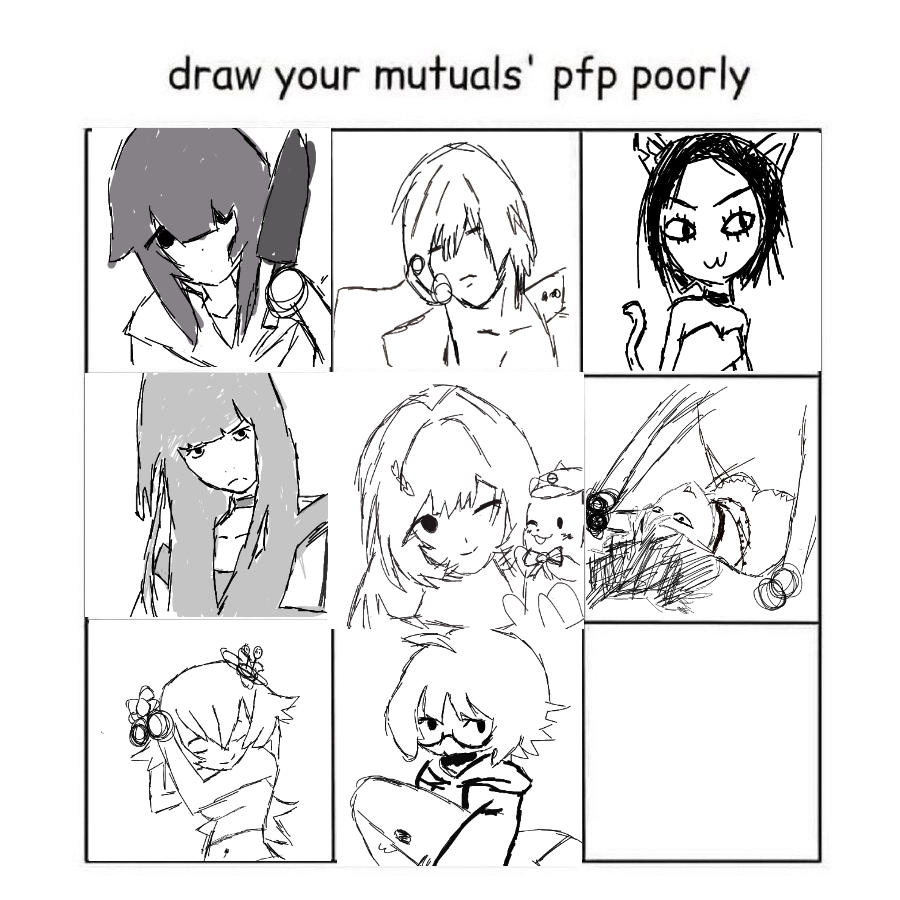 SomeoneRandom37's tweet photo. forgot to qrt Anywayss doneee I got room for one more ^^ I bet you can tell who I enjoyed doodling the most I'll tag u all in the comments or summ https://t.co/7UYJBFNWjc