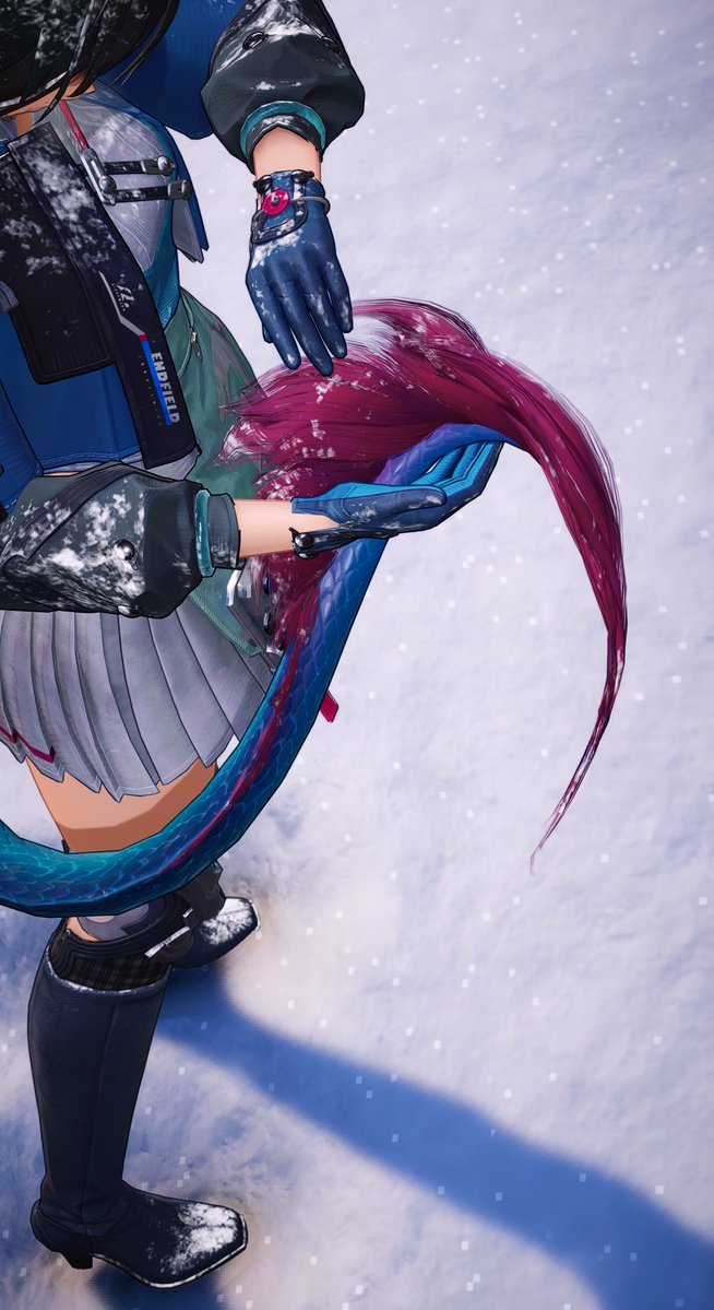 lilmonehi's tweet photo. 雪の付着表現｜尻尾

#ArknightsEndfield #エンドフィールド写真部 https://t.co/MlQczuMiNo