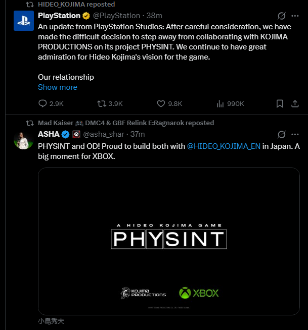 MGSMGN's tweet photo. 🚨🚨Make no mistake, this will drastically change the scope of this project. Kojima and Sony made a big deal about PHYSINT drawing heavily on resources from across Sony, including Columbia Pictures, part of SIE’s sister company, Sony Pictures. It was being developed for Sony’s platforms, and I have little doubt it was intended to be a PlayStation 6 exclusive.

The fact that Sony didn’t even hint at finding another internal partner and instead chose to cancel the entire project suggests there’s more going on here than we know.

More details to come no doubt.