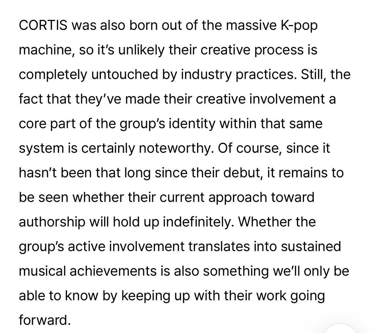prodjuhoon's tweet photo. this article brooo, the way they addressed everything said about cortis and gave credit where credit is due. oh exactly https://t.co/57SZmtbR8L