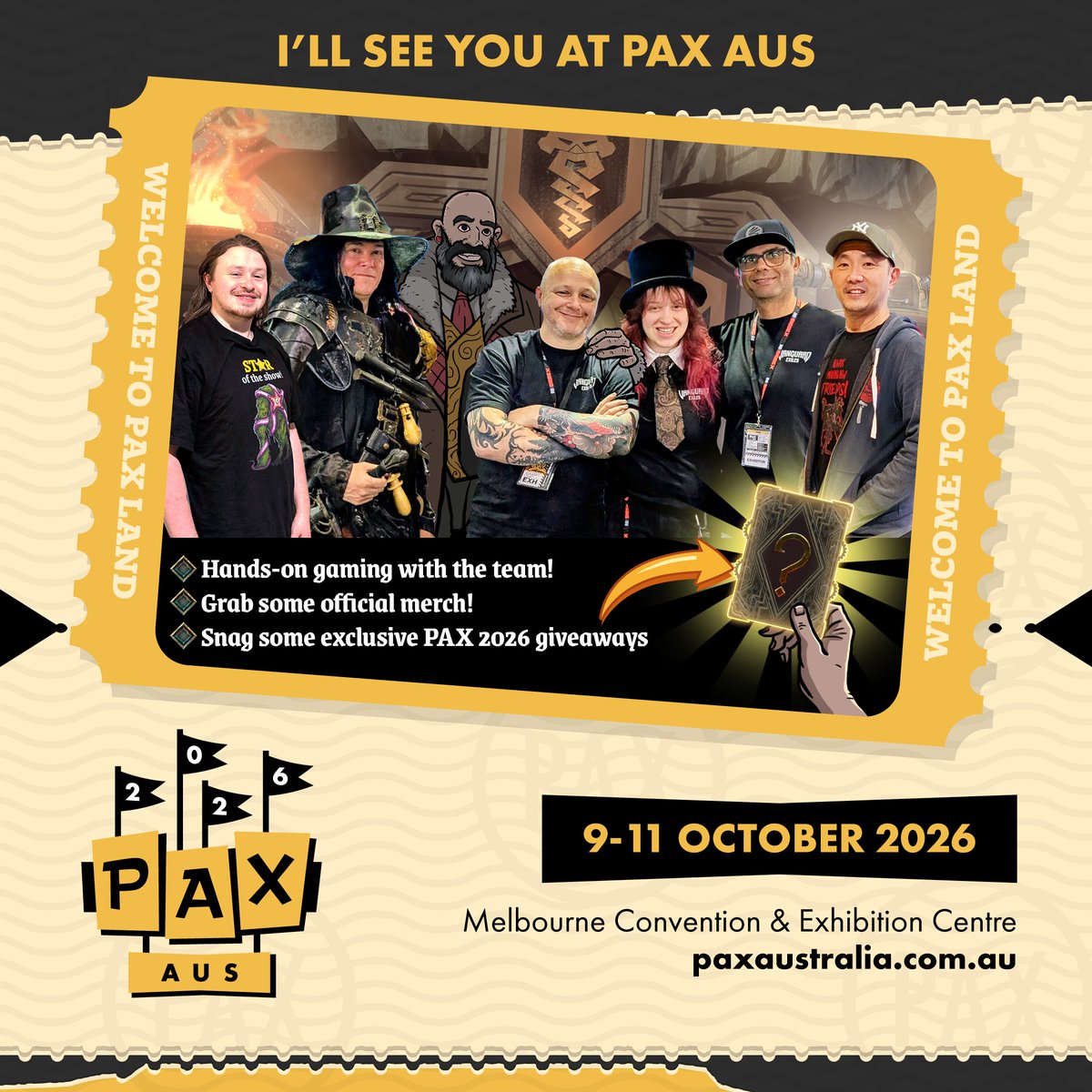 VanguardExiles's tweet photo. 📢 We’re headed to PAX Aus 2026!🚨

📍 Oct 9–11
🎮 Hands-on gaming with The Tea Division
📜 First sneak peek of our upcoming Campaign Mode 
👕 Grab some merch
🎁 Snag some exclusive PAX 2026 giveaways

Catch us on the show floor! #PAXAus https://t.co/nAmJgOA90D
