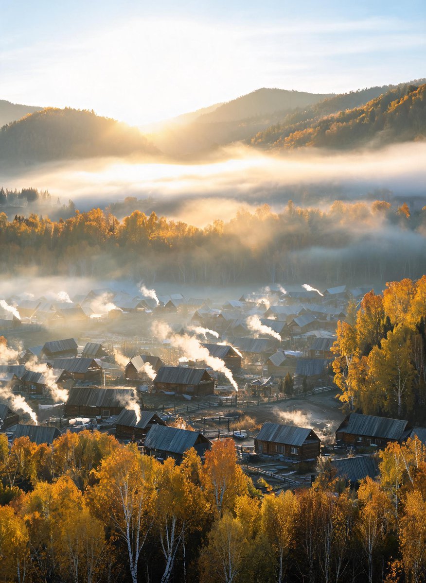 ezentrip's tweet photo. October turns Hemu Village into a golden fairytale. 🍂🏡
Golden birch forests, wooden houses, misty mountains and crisp autumn air make this one of the most beautiful places to experience autumn in China.
#HemuVillage #Xinjiang #AutumnInChina #ChinaTravel #TravelChina #Nature https://t.co/8NIvDGgYa4
