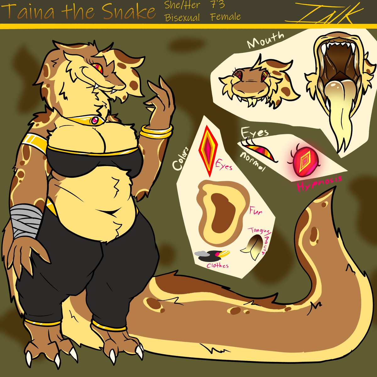 InkVore's tweet photo. went ahead and improved the banana snake lady
now shes bigger and more voracious than ever :P https://t.co/pq5yeOxzVJ