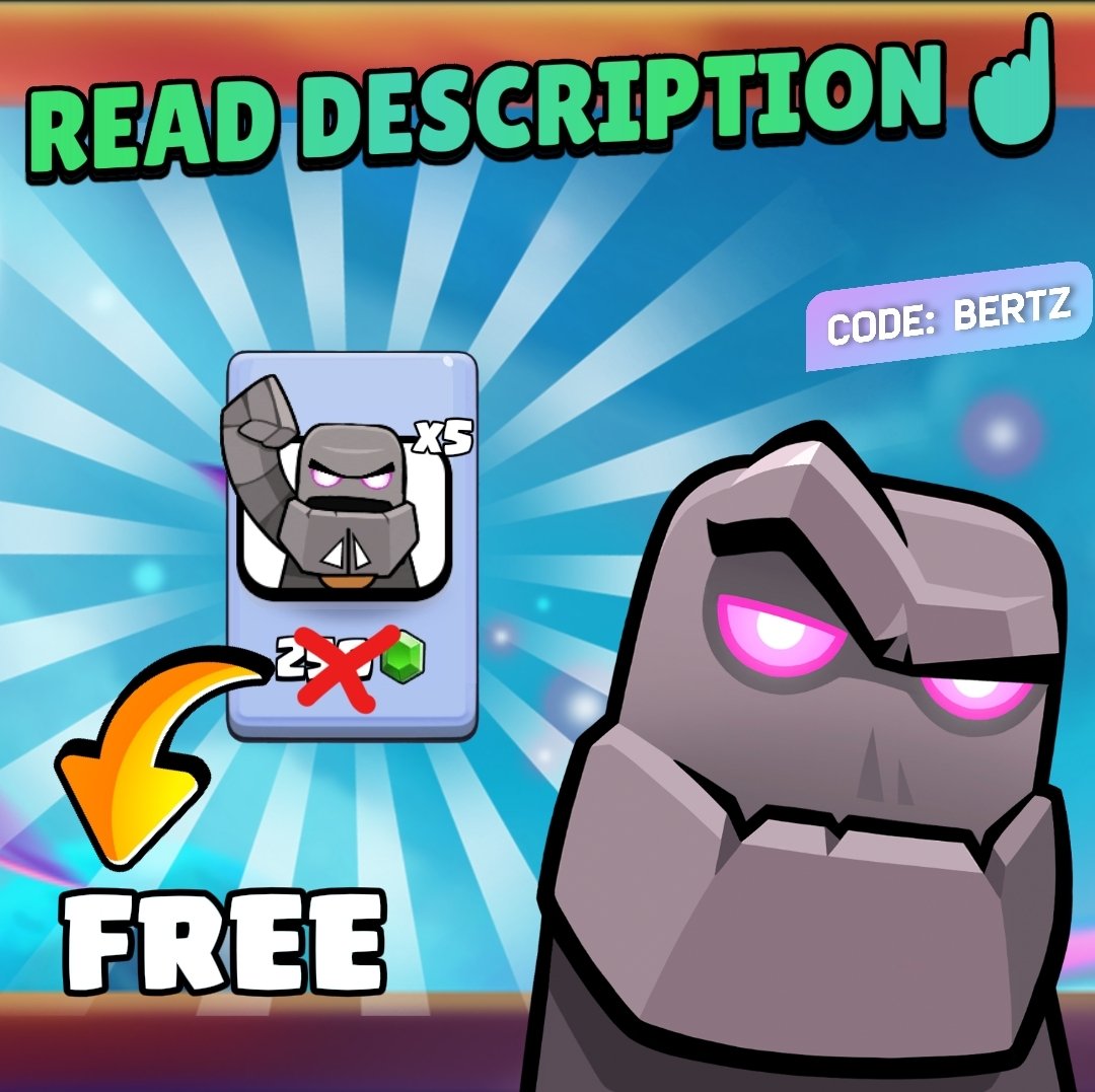 TheRealBertz's tweet photo. x5 GOLEM HIT EMOTE GIVEAWAY⛵

To participate you must:

- Follow @BertzLink and @Ziadehbro2 🤝 
- ❤️ &amp; ♻️
- Comment your Favourite Hero💬

Ends: 12/09

#clashroyale #supercellpartner #clashroyalegiveaway https://t.co/z8qwD6EJoX