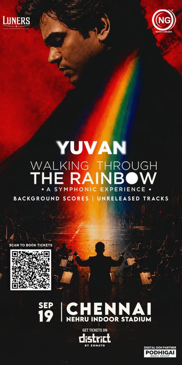 WttRbyU1's tweet photo. The melodies you loved. The scores you lived &amp; music you’ve never heard before. 🌈

Experience @thisisysr like never before—reimagined live w/ a symphony orchestra.

📍 Nehru Indoor Stadium, Chennai
🗓️ Sept 19
🎟️ https://t.co/rCazmw651H

#WalkingThroughTheRainbow
@noiseandgrains https://t.co/We9kgmyKa9