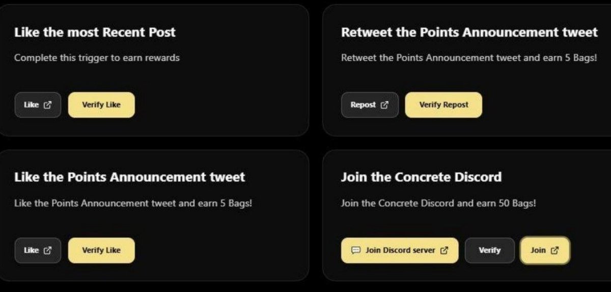 Xantossieeu's tweet photo. Check Concrete, make sure all social media is connected https://t.co/iJSdh4YGRU