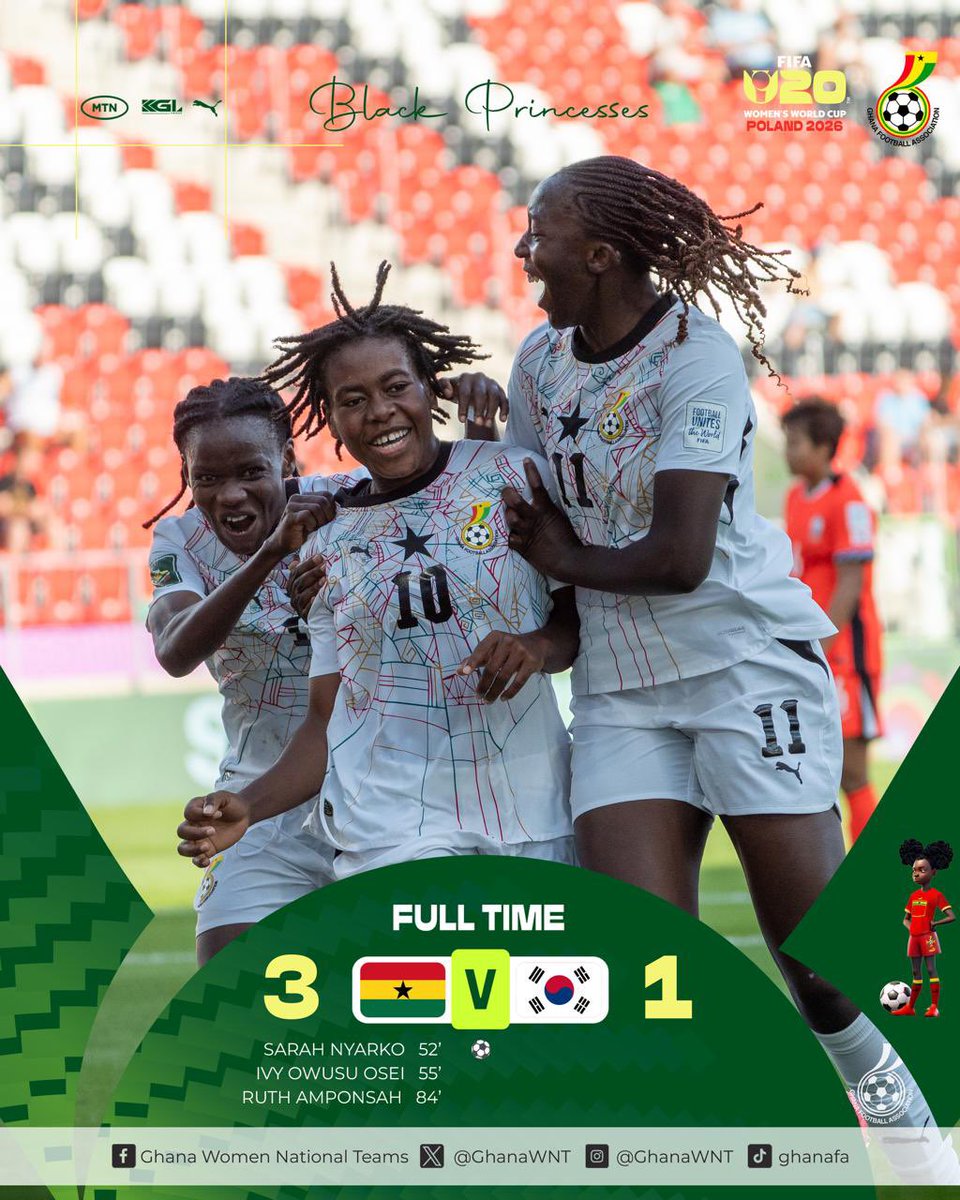 AnimSammy's tweet photo. Congrats to our girls @GhanaWNT , great win yesterday ✅ https://t.co/WCxhad4Y2k