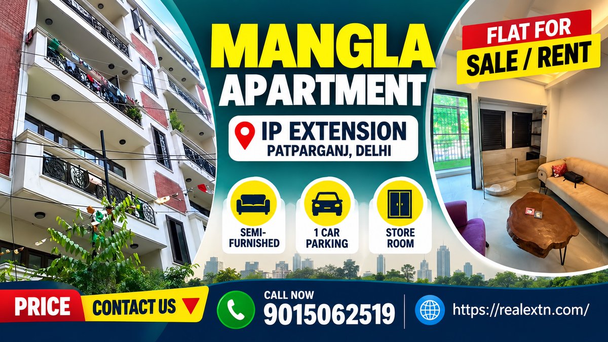 RealExtn's tweet photo. Looking for a comfortable 2 BHK on rent in IP Extension?
📍 Mangla Apartment | IP Extension, Patparganj
🔹2 BHK | Approx. 950 Sq. Ft.
💰Rent: ₹30,000/month
📞For Rent Details - 9015062519
🌐https://t.co/VN1MDaFAvQ
#KushwahaProperty #IPExtension #FlatforRent #RealEstate https://t.co/7km0NZeAWu