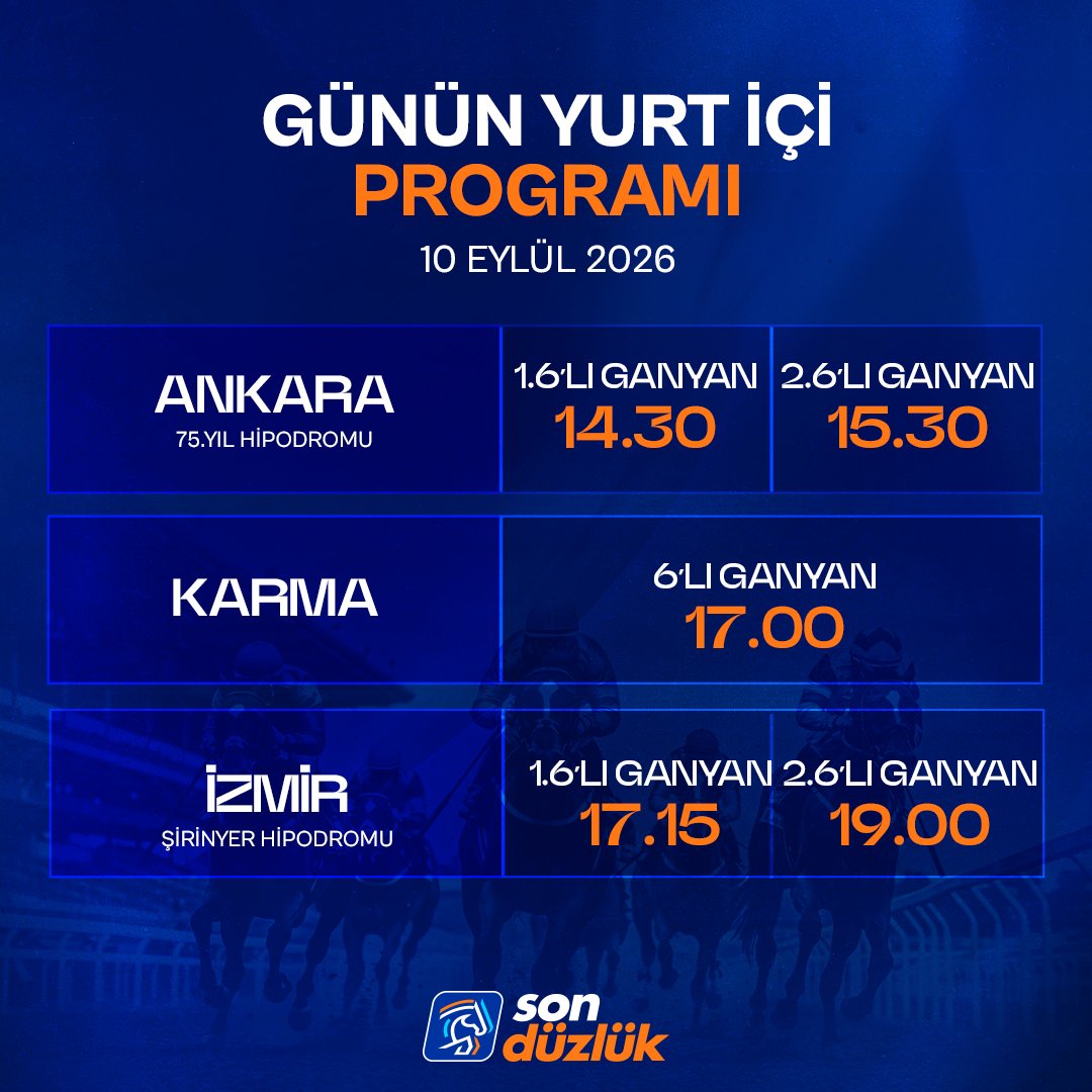 sonduzluksd's tweet photo. 🏇 Yurt içinde 2 yarış programı
🏇 Yurt dışında 6 yarış programı

✍️ Uzman yazarlarımızın tahminlerini okumak için: https://t.co/kWwCPC8BYs

⛓️ Hemen oynamak için: https://t.co/dPPStvEsKw https://t.co/w0NXStf7wO