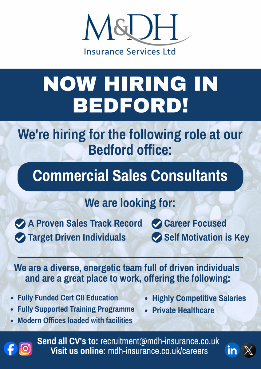 MDHInsurance's tweet photo. We are hiring! We currently have vacancies in our Sales Team. 

If you would like to work for the top-rated insurance broker to work for, then we would love to hear from you! 

Apply via our recruitment page at https://t.co/6HpKtf3qnG or email your CV to recruitment@mdh-insurance.co.uk