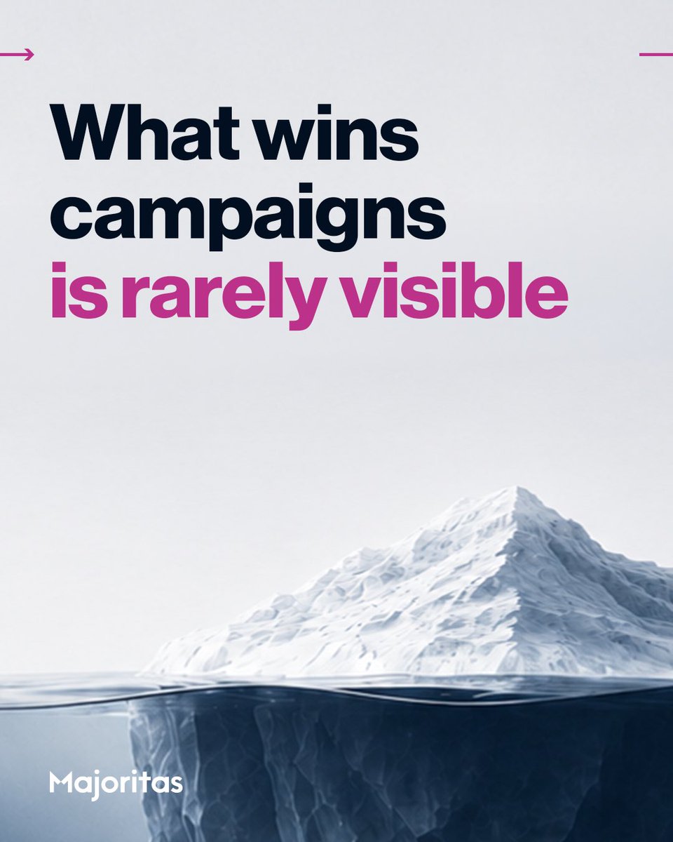 MajoritasGlobal's tweet photo. Everything you can see in a campaign is about a tenth of it. The ads, the rallies, the slogan everyone repeats. The part that actually wins is the nine tenths that never shows.

We show leaders what wins, then stay to protect it. What that infrastructure looks like, below. https://t.co/4A0SP8g5it