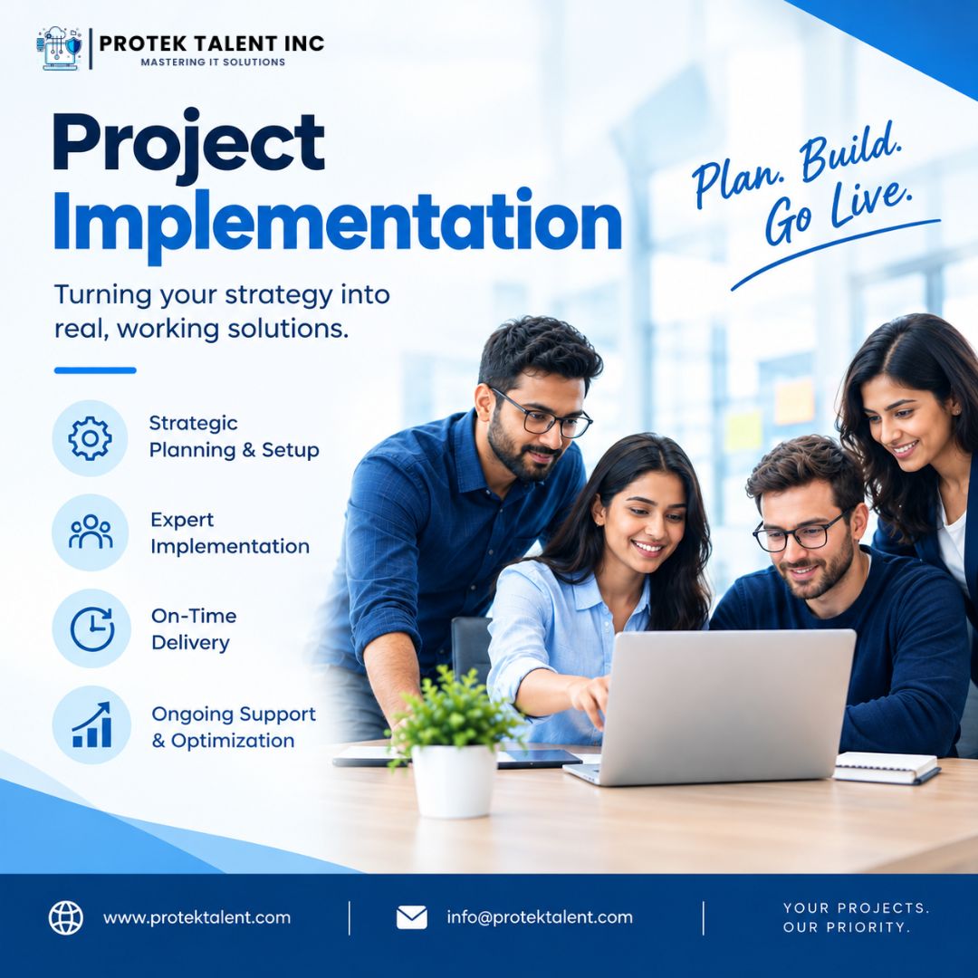 protektalentinc's tweet photo. Bring your ideas to life with seamless Project Implementation solutions. 

📩 info@protektalent.com
🌐 https://t.co/4jEXRXZiXm

#ProjectImplementation #ITSolutions #ProjectManagement #TechnologySolutions #ProtekTalent #ProjectDelivery #ITServices https://t.co/GJ7oLqVxVP
