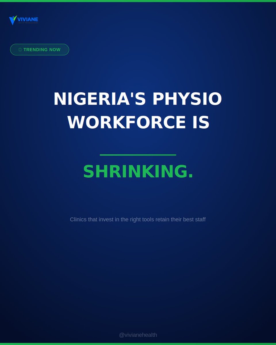 VivianeHealth's tweet photo. Poor pay and lack of career development are pushing Nigerian physiotherapists out of the country. The clinics that keep their best staff are the ones that make the work easier.

#physiotherapynigeria #vivianehealth https://t.co/mQHWCb3VBT