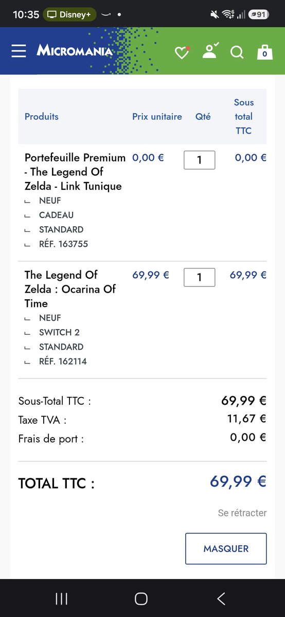 Addictwithamig1's tweet photo. @Micromania_Fr bonjour, j'ai préco Ocarina of Time chez vous pour l’offre pack des pierres (et du portefeuille) mais lors du récap, je n'ai que le portefeuille, vais-je bien recevoir les pierres ? 
Un site dit qu'elles sont en rupture depuis 21h50 mais j'ai passé commande à 21h54 https://t.co/oGSNjzpD6I