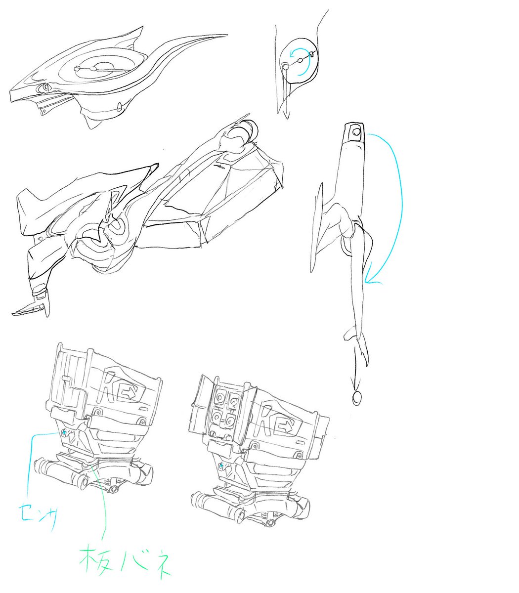 climbing_irons's tweet photo. 昔描いたロボット系のデザイン案 https://t.co/z697zC0lYE