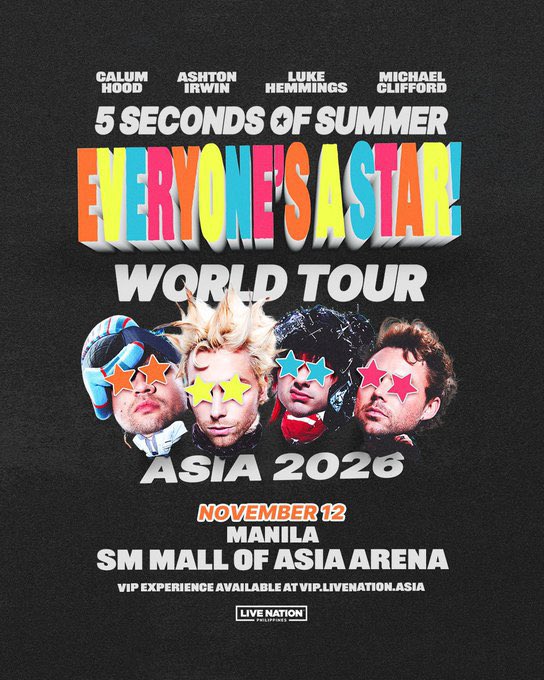 akurav8k's tweet photo. 🔥WTS
5SOS: EVERYONE’S A STAR! WORLD TOUR IN PHILIPPINES.
📅 November 12, 2026
📍SM Mall of Asia Arena

🎫SVIP
🎫VIP REGULAR 
🎫BOX PREMIUM 

✅ Claimed  
✅Adjacent seats 
✅Can lalamove to your loc

📩PM

#5SOSinManila https://t.co/KWhMB3EahX