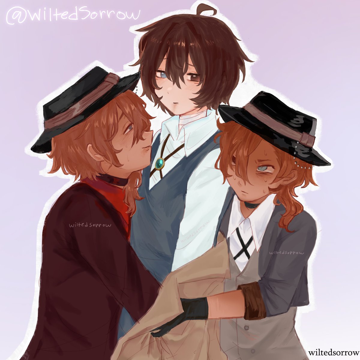 wiltedsorrow's tweet photo. beast chuuya and normal skk redraw smiles . original will be linked beeellooooow https://t.co/MOPM3iIpYY