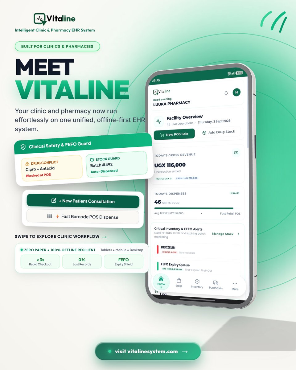 vitalinesystem's tweet photo. Looking for an EHR system for your clinic. Pharmacy or Hospital? Well look no further! Vitaline system is here.🔥
Visit https://t.co/ST0tX7pDHy and book a demo today. https://t.co/9XdhoSlA8l