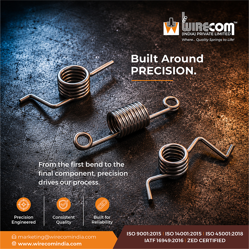 WirecomIndia's tweet photo. Built Around Precision. ⚙️
From the first bend to the final component, precision drives every step of our process at #Wirecom. Our custom torsion #springs are engineered to hold their shape, absorb the load, and perform exactly as intended — batch after batch.

#torsionsprings https://t.co/NzWuX2AEWw