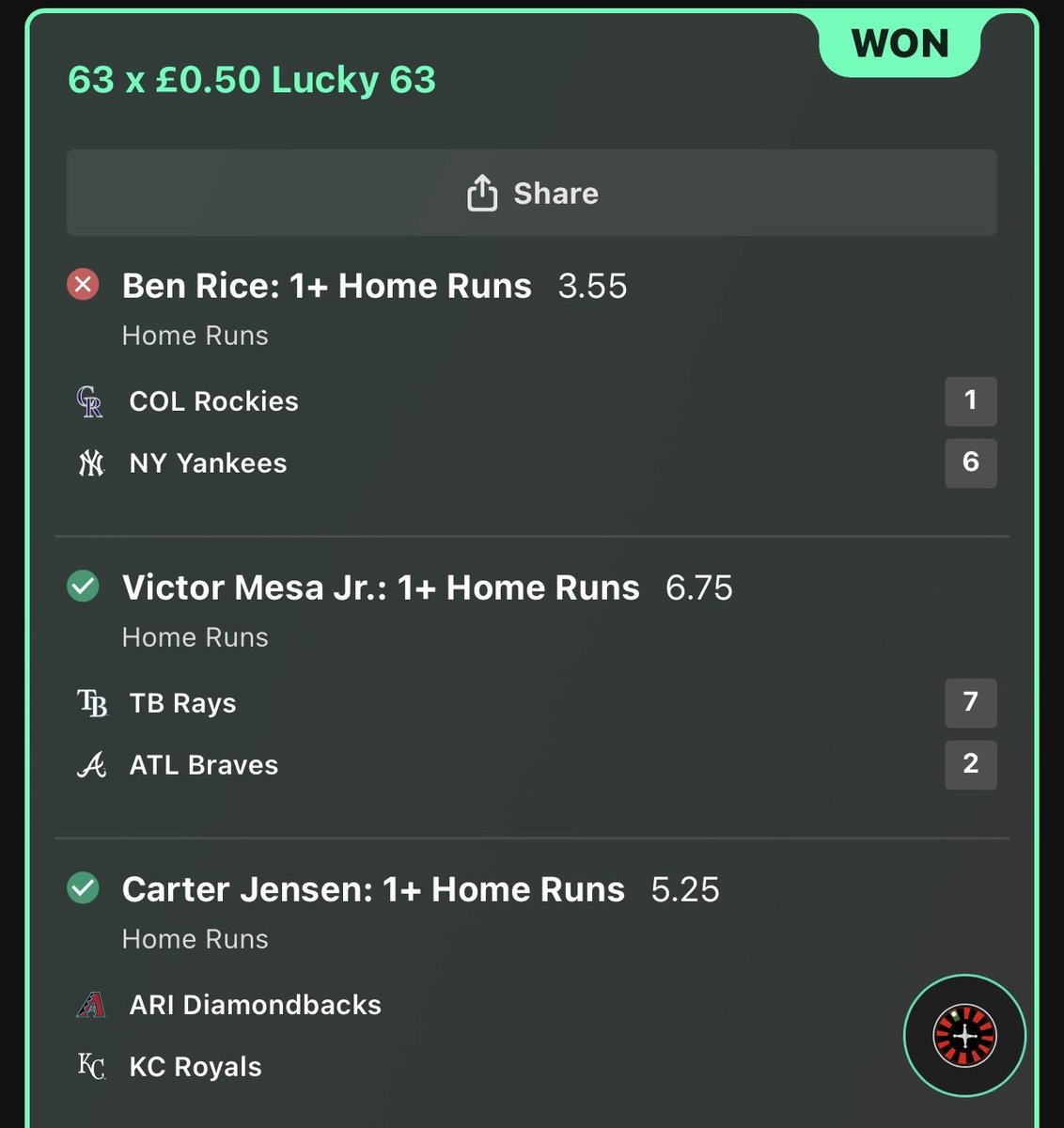 WizzyBets's tweet photo. To God Be The Glory OMG what a hit!!!!! 🔥🔥🔥✅✅✅✅✅✅ £31.50 >>>>> £10k winnings. My biggest Win ever 🙆🏾‍♂️🤯 #MLBTwitter #MLBBets #Betting https://t.co/Uq6g0uIhAc
