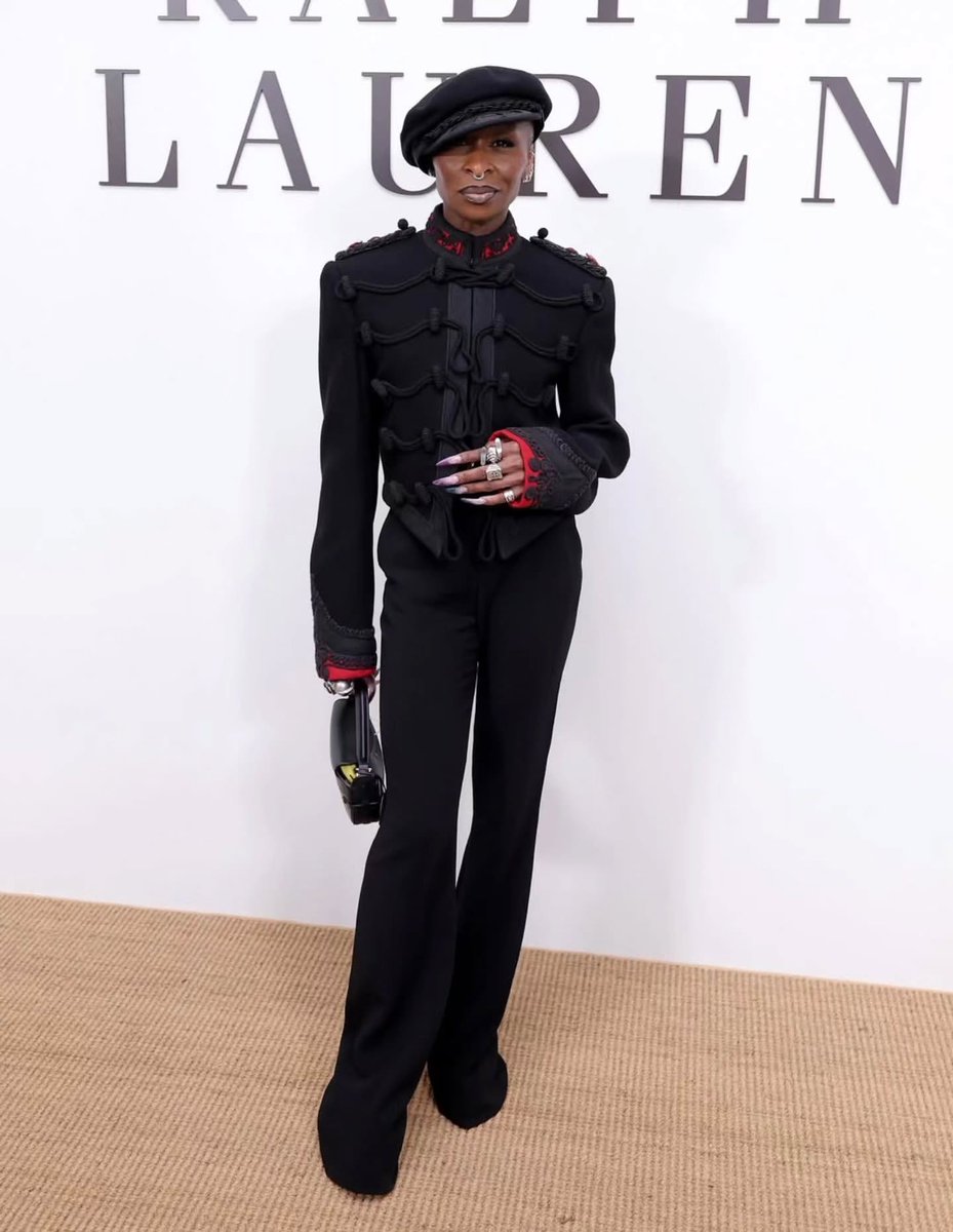 hionfashion's tweet photo. Cynthia Erivo wearing Ralph Lauren FW13 at the Spring 27 show during #nyfw https://t.co/5cFJgVueB7