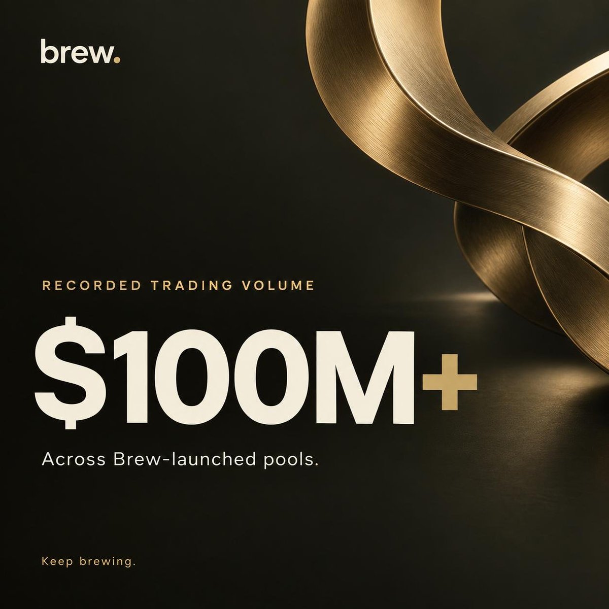 GohanXrypto88's tweet photo. GM!!!
@brewdotfamily 

☕ $BREW UPDATE

This is growing MUCH faster than I expected.

🔥 1,048 tokens launched
🔥 $100M+ cumulative volume across Brew pools
🔥 6.35% of the $BREW supply already burned
🔥 Buybacks & burns keep coming
🔥 80% of protocol fees → $BREW buyback & burn

And remember how the flywheel works:

More launches → more volume → more fees → more buybacks → more $BREW burned.

All directly on PancakeSwap V3, with no bonding curve.

The crazy part?

1,048 launches and $100M+ volume in just days.

And $BREW is still sitting around $15M MC.

PONS reached hundreds of millions.
STONK broke $200M.

Do you really think the emerging launchpad on BNB Chain ends here?

I don't.

$BREW still looks massively undervalued.

The flywheel is only getting started. ☕🔥

@cz_binance @binance @Binance_intern