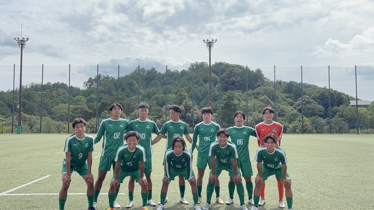 osusoccer_'s tweet photo. 【大阪産業大学U20活動報告】
Iリーグ
令和8年9月10日(木)
11:30kickoff
会場：京都産業大学神山球技場グラウンド
vs京都産業大学

<試合結果>
前半 1-1
後半 0-5
Total 1-6
 
〈得点者〉
16’ （86）河野

#大阪産業大学　#大阪産業大学サッカー部　#Iリーグ　#克己新進 https://t.co/YUHQ92C5c9