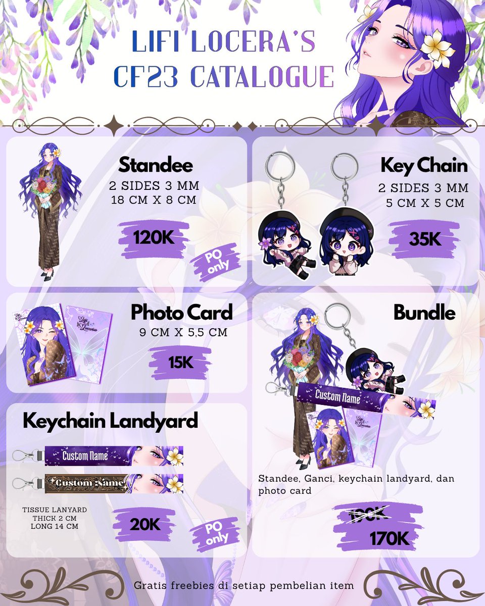 Lifi_Locera's tweet photo. OPEN PO CF23

📍SIPALING INDIE (No. Booth TBA)
🗓️ Periode 10 September - 20 Oktober 2026
📦 Pickup Booth (Day 1- Day 2) and Mail Order (Indonesia Only)

Order Here 
https://t.co/9CnbbqImRi

#cf23catalogue
#Vtuberid https://t.co/RA4W5aenRl