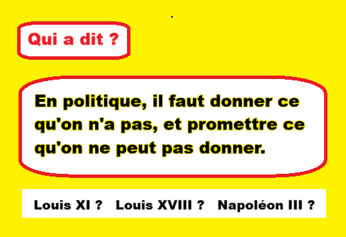 ConflandD's tweet photo. Qui a dit : "En politique, il faut donner ce qu’on n’a pas, et promettre ce qu’on ne peut pas donner." ? https://t.co/wz3bQYlhYY https://t.co/56drSzUBUg
