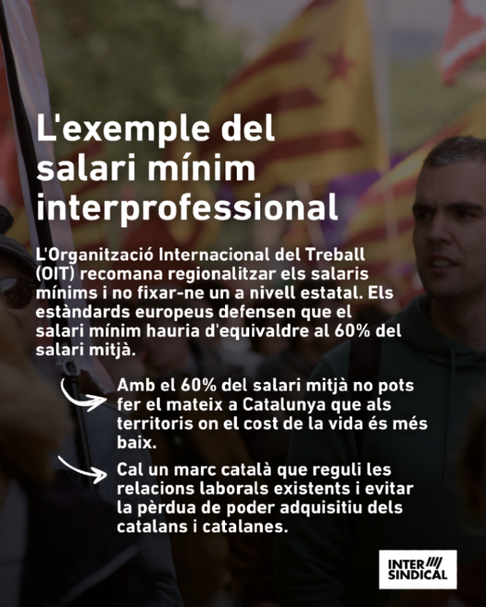 LaIntersindical's tweet photo. 💸 Per no perdre poder adquisitu ens cal un marc català de relacions laborals! Des de Catalunya volem decidir les lleis, les polítiques d'ocupació, els convenis, etc.

✊ L'alliberament nacional està vinculat a la transformació social que mereixem com a treballadors i treballadores.