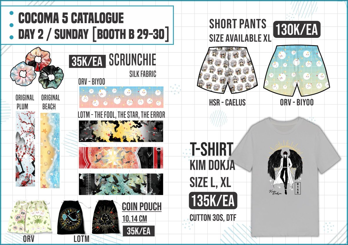 rafa_kecap's tweet photo. RT❤️ are appreciate 🫶🏻
Kecap CCM5 OTS catalog 

📌 Booth B29-30 
🌿 Sunday / Day2 only
🖼️ DMBJ, ORV, LoTM,RoTBB, HSR, QJJ
💵 Cash/Qris 🆗

#COCOMA5 #cocoma5catalogue https://t.co/4e5le9PK4v