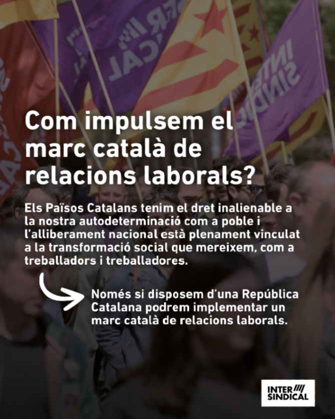 LaIntersindical's tweet photo. 💸 Per no perdre poder adquisitu ens cal un marc català de relacions laborals! Des de Catalunya volem decidir les lleis, les polítiques d'ocupació, els convenis, etc.

✊ L'alliberament nacional està vinculat a la transformació social que mereixem com a treballadors i treballadores.