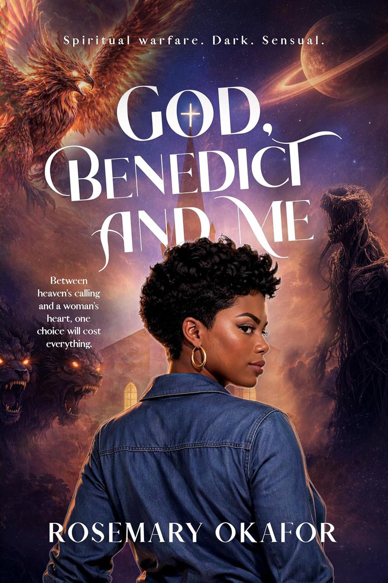 OziomaRosemary's tweet photo. Here are some of the things I want to read in a faith-based supernatural romantic fantasy

* Celestial beings
* Demons and beasts
* Realms, portals and trials 
*Unique fighting weapons
* MCs who are not holy enough or qualified to be chosen 
* Spiritual Brotherhood 
* Unwilling chosen one.
* Romance
* Yearning
* Groveling 

Sooo.... I wrote one myself. 

God Benedict and Me. E-version coming out on the 30th of October. Print version, coming out this December.