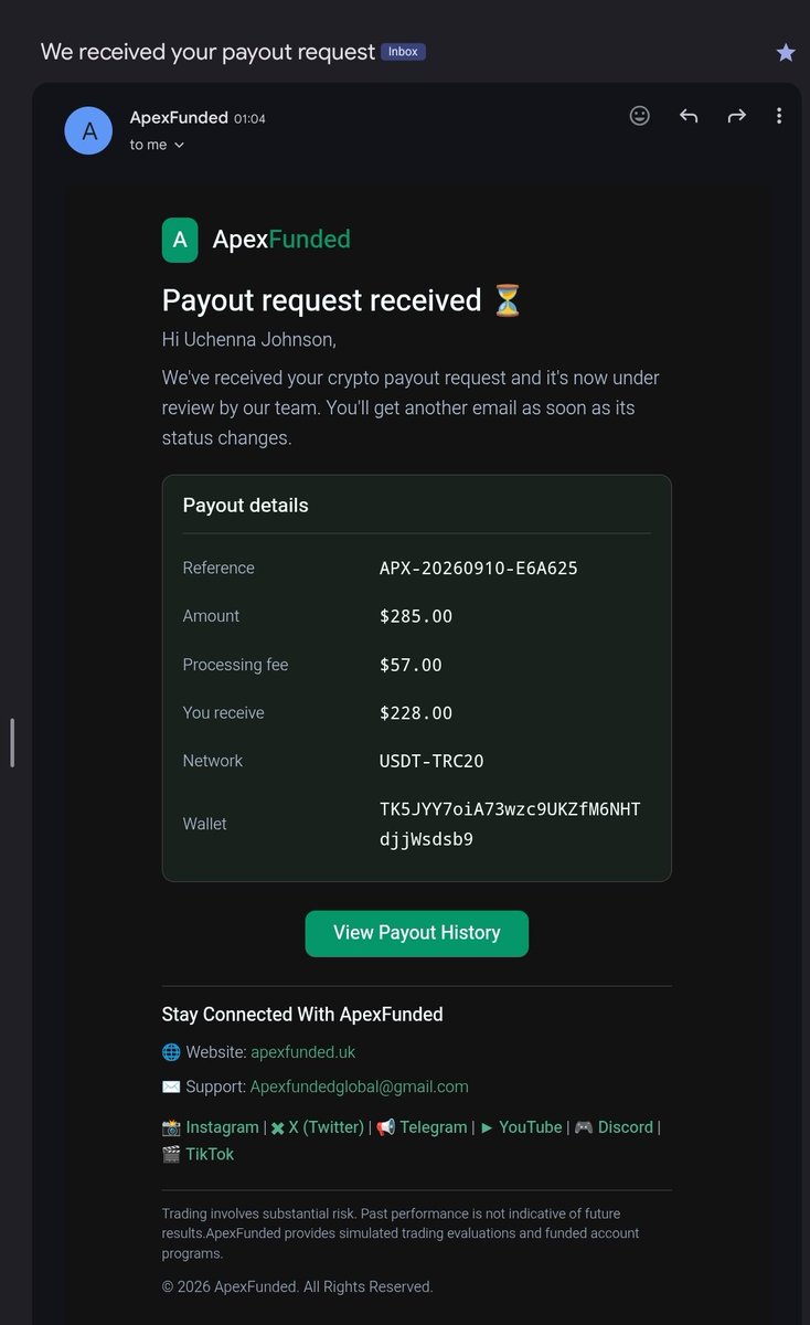 TraderJaybillz's tweet photo. After 3weeks of consistent battle,here i am now with my very first prop firm payout request with @APEXFUNDED5qe ..
I said i wanted to test their FAST PAYOUT feature as they said,Now we wait to see what comes next...This is the $2.5k instant account though.. https://t.co/OlSL0eVura
