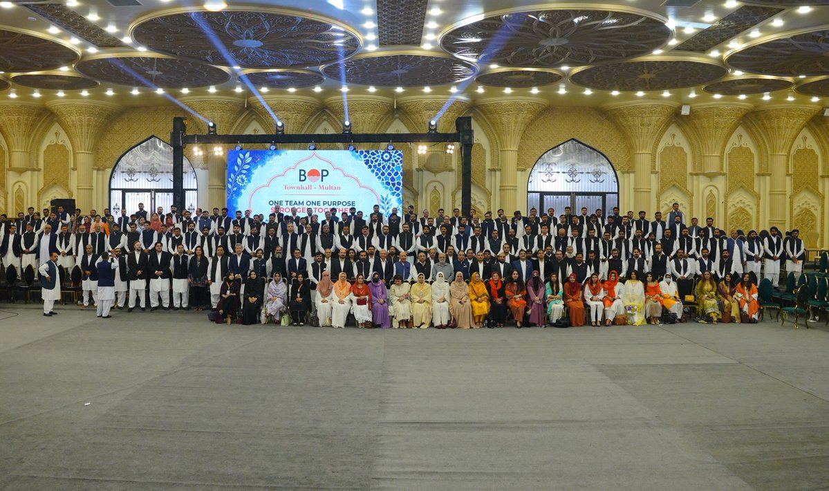 thebankofpunjab's tweet photo. BOP Townhall Multan PT.11
At the recent BOP Townhall in Multan, Mr. Zafar Masud (President & CEO – BOP) celebrated the remarkable achievements made possible through the dedication, passion, and unwavering commitment of the entire BOP family.
Together, we reached a historic milestone by earning PACRA's highest AAA rating, making The Bank of Punjab the first and only provincial bank in Pakistan to achieve this prestigious distinction. Our collective efforts were also recognized at the Pakistan Banking Awards 2026. These accomplishments reflect the hard work, resilience, and customer-first mindset of every BOP employee. Together, we continue to raise the bar, strengthen our legacy, and shape the future of banking in Pakistan.

#TheBankOfPunjab #HarFardKaKhayal #Townhall2026 #Multan 

@zafar_masud @nofeldaud @Chasadzia @AsifRiaz71 @razabashirs @JBShabbir