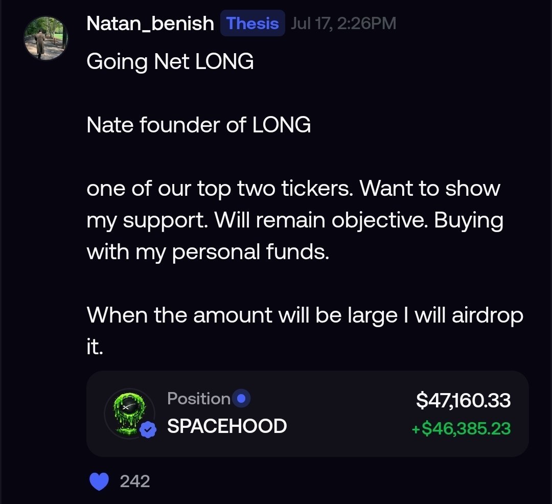spacehoodx's tweet photo. The Founder bought day one. The ship was always his. 

The hood stays LONG  🚀 https://t.co/D9jznVcStk