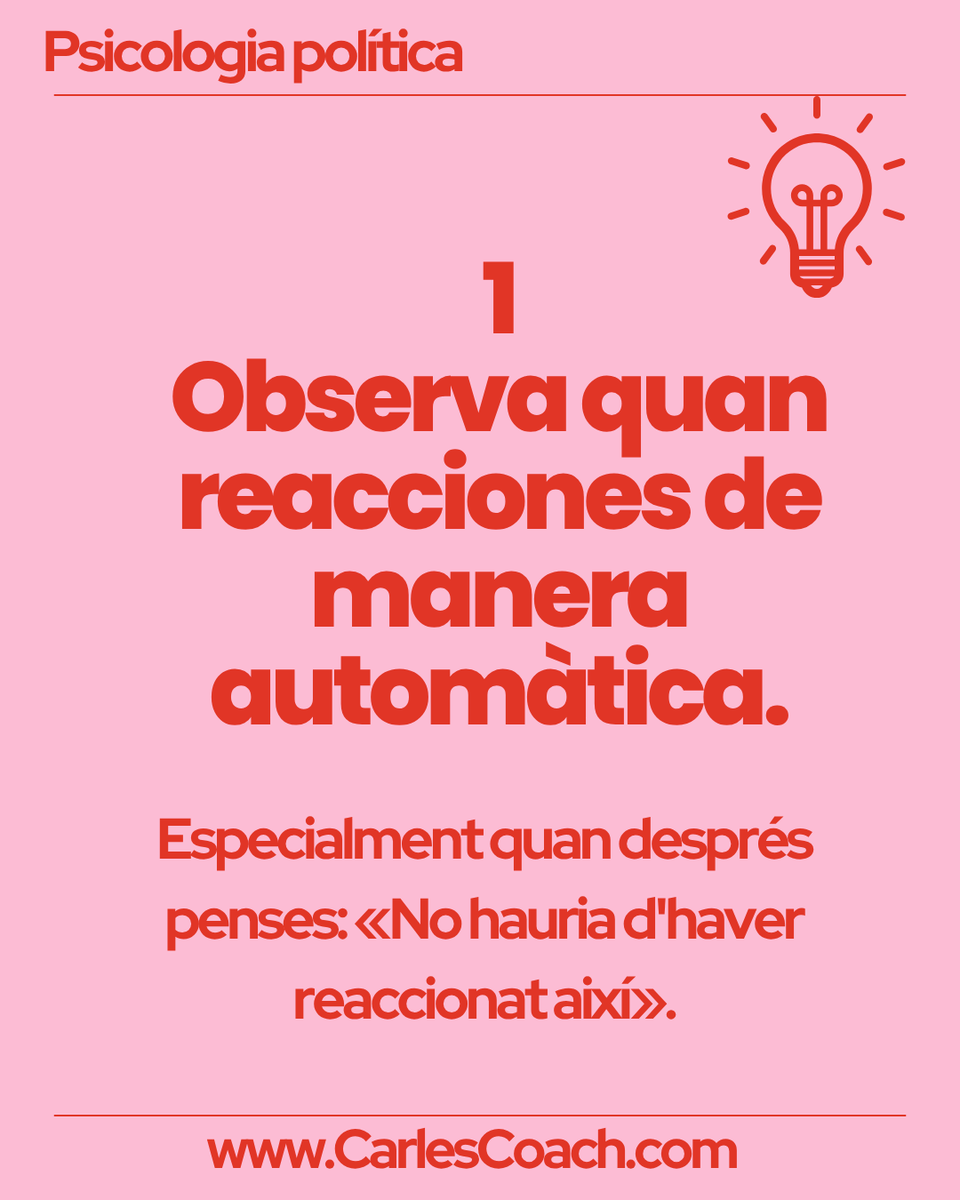 PorcelCarles's tweet photo. 3 pautes per identificar els teus punts cecs en política
#PsicologiaPolítica #ComunicacióPolítica #ComunicaciónPolítica #CoachingPolític  #CoachingPolítico #Eleccions2027  #Elecciones2027 #EleccionsMunicipals2027   #EleccionesMunicipales2027 https://t.co/sGeVFK38DN