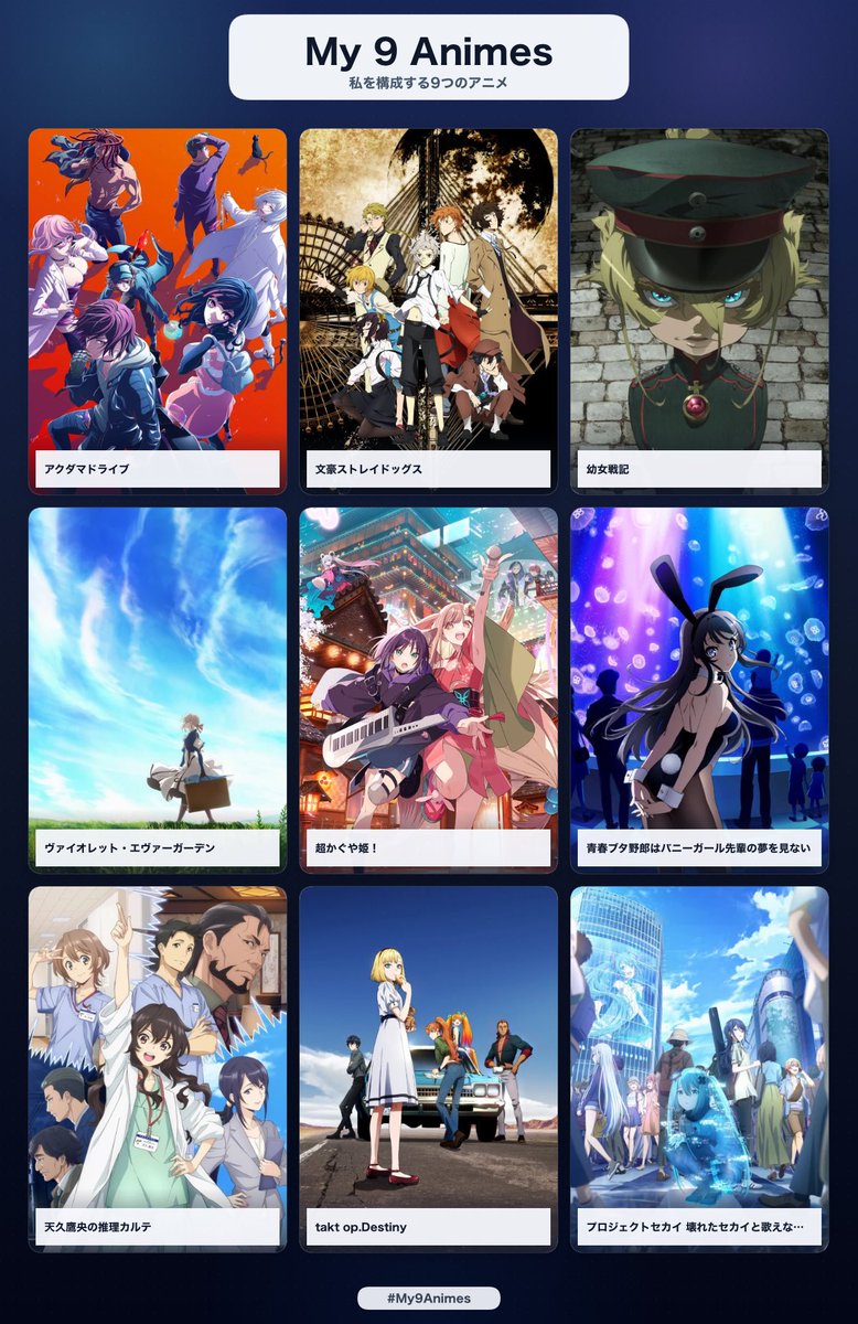 Astral_VOC's tweet photo. 私を構成する9つのマンガとアニメ #9コマ #9koma #9coma #My9Manga #私を構成する9つのマンガ https://t.co/Gc5EIi8gwf
だいたいラノベが根幹だからアニメ漫画は少ないかも https://t.co/m0TWK0xB5J