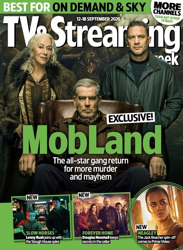 TVStreamingWeek's tweet photo. This week in TV&amp;Streaming Week, action-packed dramas lead the charge with #MobLand #SlowHorses #Neagley &amp; #Surrender. Plus #70Up #MaxV100 &amp; more

Available in print, &amp; digitally from App Store/Zinio/Kindle.

Subscribe to our free weekly newsletter here: https://t.co/bZhkLPmhSc https://t.co/8DPpyR2U53