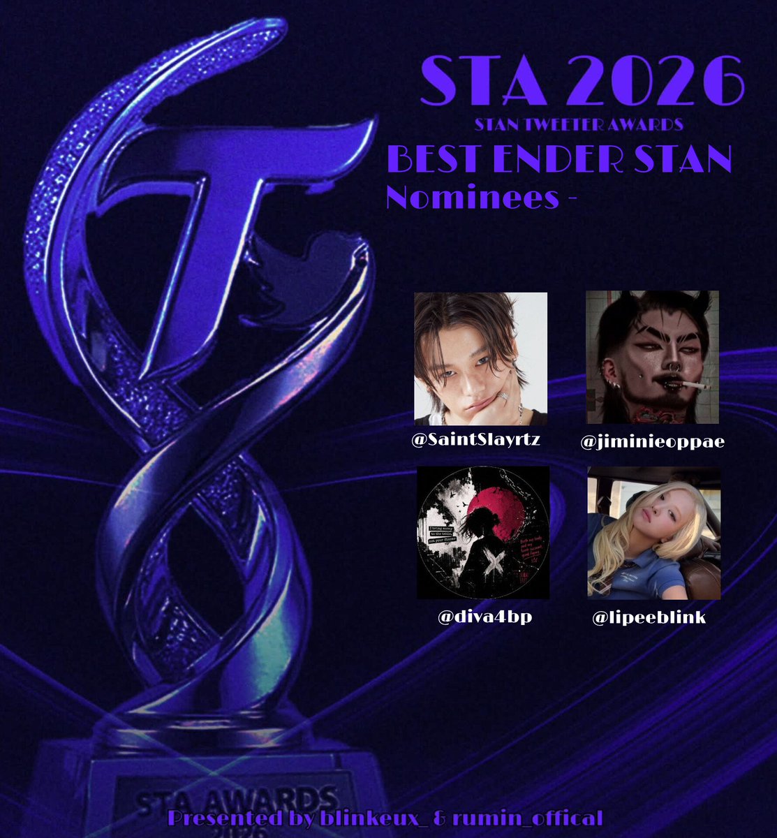 blinkeux_'s tweet photo. @rumin_official @rckwjen @lisademanoban @truestoryarix @_tayselpink @nouralldin11 @pinknoir_4 @jennieloopingon @jennieslana @flocallings @brighterdaysrem @anymphblink @UnbotheredJISOO @Pinkvverse @warseawana @SanchiPandeyJEN @whoisQeu @wokepinks @PetalinPavement @bilang2601 @theweco_ @Blink4everyoung @luvyvesaints @jnkjnkjnkgoth @KINGTHEREALFIII @loveBoysick @blinkbro_4_ever @LikeKiki18932 #STAs 2026 'BEST TROLL/ENDER SATN' Nominees -
@SaintSlayrtz @jiminieoppj
@diva4bp @lipeeblink https://t.co/atDVMMFIa1