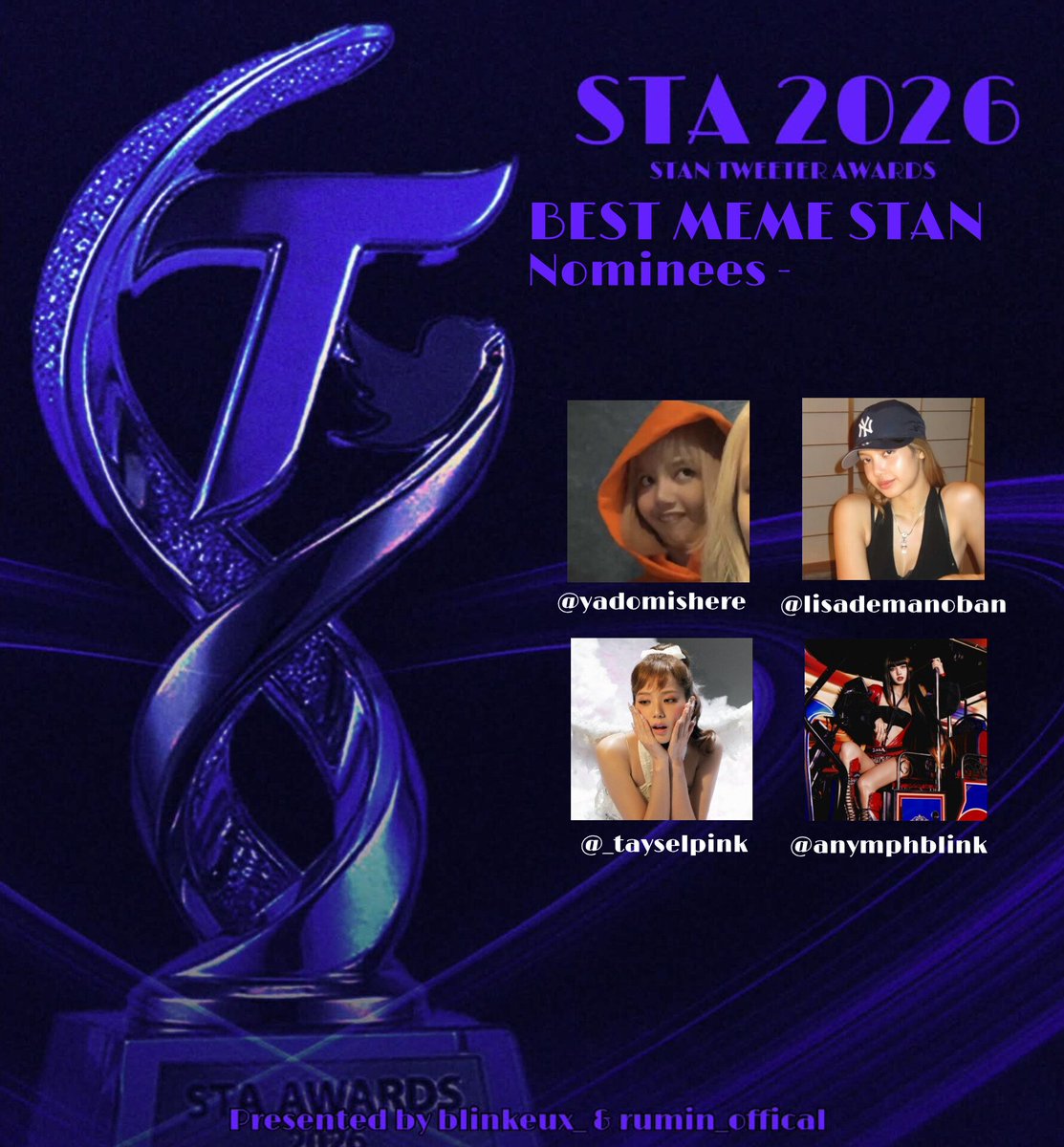 blinkeux_'s tweet photo. @rumin_official @rckwjen @lisademanoban @truestoryarix @_tayselpink @nouralldin11 @pinknoir_4 @jennieloopingon @jennieslana @flocallings @brighterdaysrem @anymphblink @UnbotheredJISOO @Pinkvverse @warseawana @SanchiPandeyJEN @whoisQeu @wokepinks @PetalinPavement @bilang2601 @theweco_ @Blink4everyoung @luvyvesaints @jnkjnkjnkgoth @KINGTHEREALFIII @loveBoysick @blinkbro_4_ever @LikeKiki18932 @SaintSlayrtz @jiminieoppj @diva4bp @lipeeblink @rayzeder @vroomisblink @blinkshyt @2KANISHK2 #STAs 2026 'BESY MEME STAN' Nominees -
@yadomishere @lisademanoban
@_tayselpink @anymphblink https://t.co/Sd5R9MMbkY