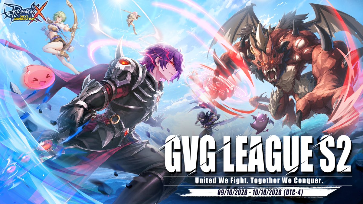 ragnarokxglobal's tweet photo. GVG LEAGUE S2 IS COMING! ⚔️
The battle for cross-server glory begins soon.
Only the Top 64 Guilds will advance to the League Stage.
📌 Check out the latest news for full details:
https://t.co/xeUDUAyVsY
#ROXGlobal #MMO https://t.co/CZjcDGQYne
