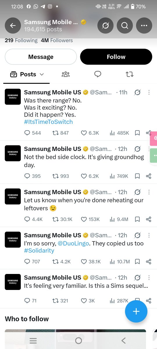 abhiie_abhi's tweet photo. That's how Samsung Mobile US📱 roasting Apple 🍎 again ..
Social Media Marketing team..
#Solidarity 😁😉 it folds
#ItsTimeToSwitch #Duolingo
#SamsungMobile https://t.co/nZunxY9iQ1